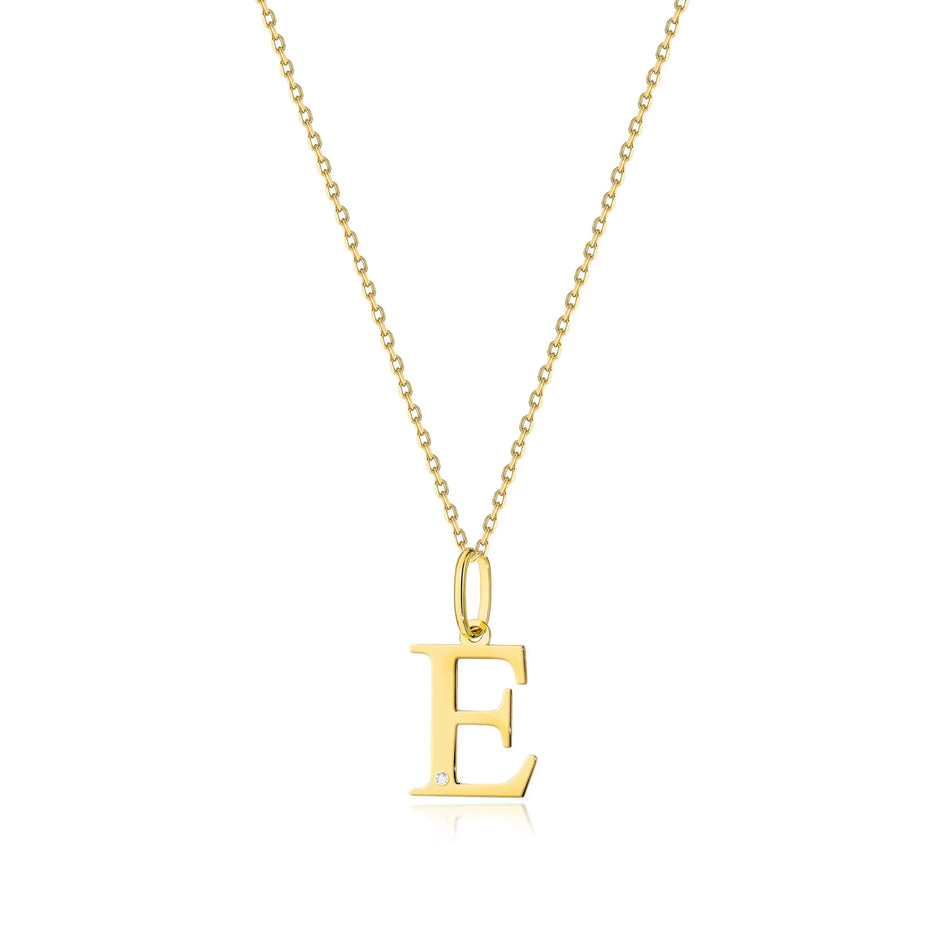 Zlatý náhrdelník s 0,005ct diamantovým Písmenom E