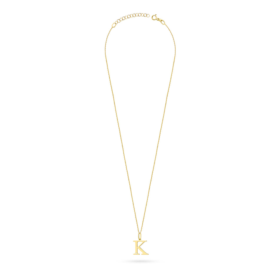 Zlatý náhrdelník s 0,005ct diamantovým Písmenom K