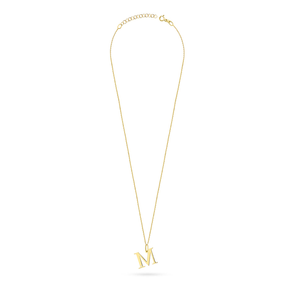 Zlatý náhrdelník s 0,005ct diamantovým Písmenom M
