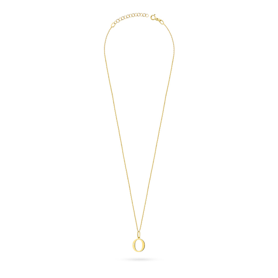 Zlatý náhrdelník s 0,005ct diamantovým písmenom O