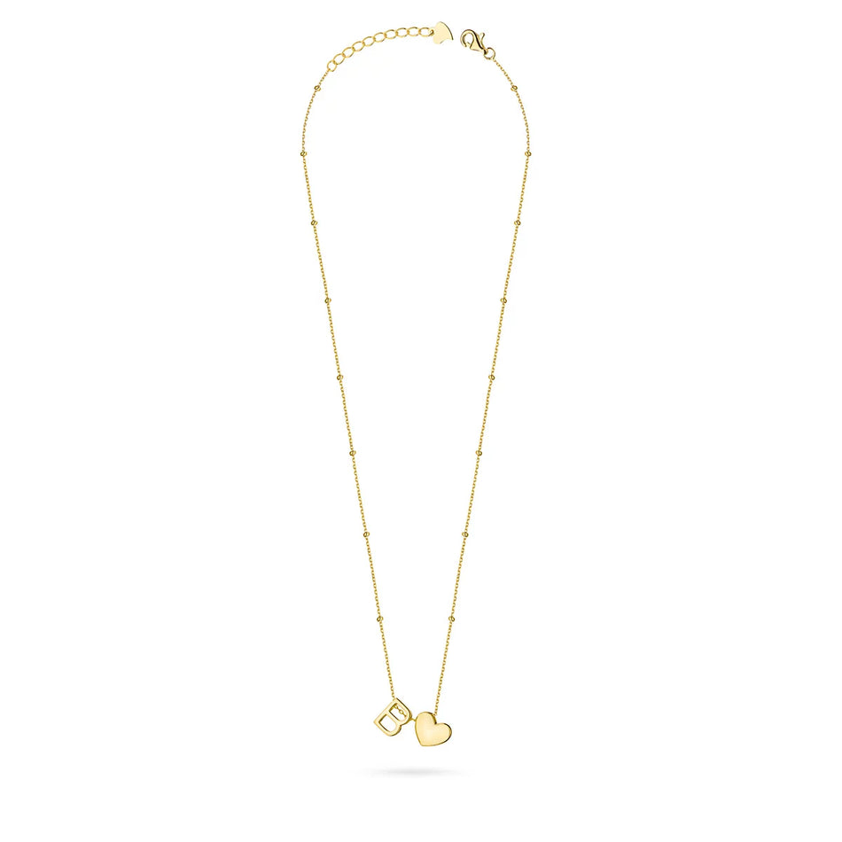 Gold-plated Silver Necklace Letter B