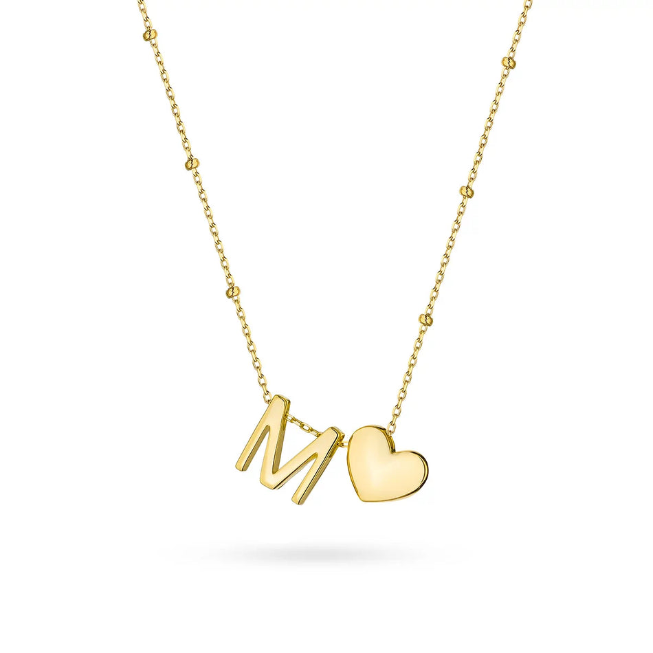 Gold-plated Silver Necklace Letter M