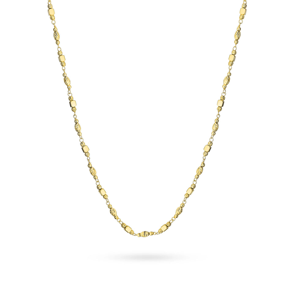 Pozlátený Strieborný náhrdelník Štvorce