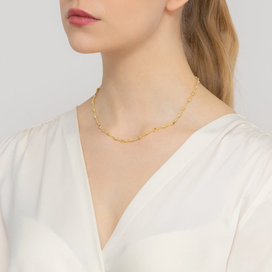 Pozlátený Strieborný náhrdelník Štvorce