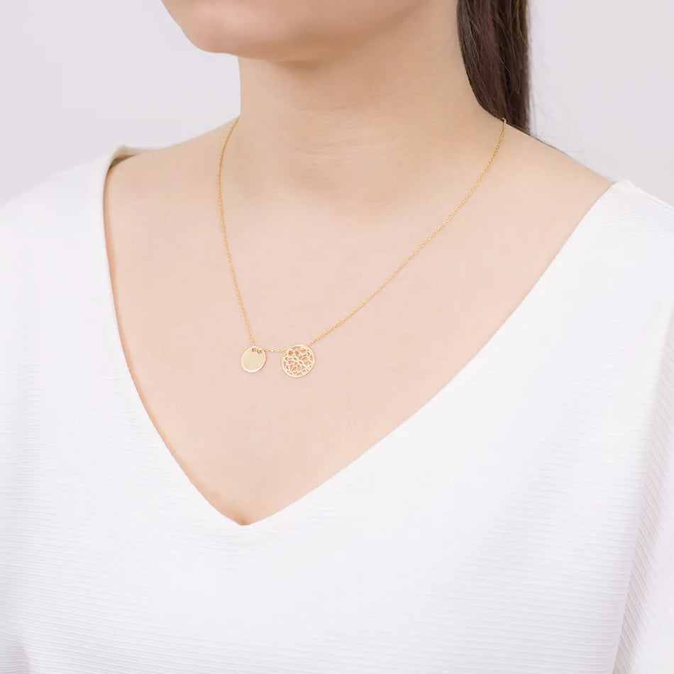 Pozlátený Strieborný náhrdelník prstene