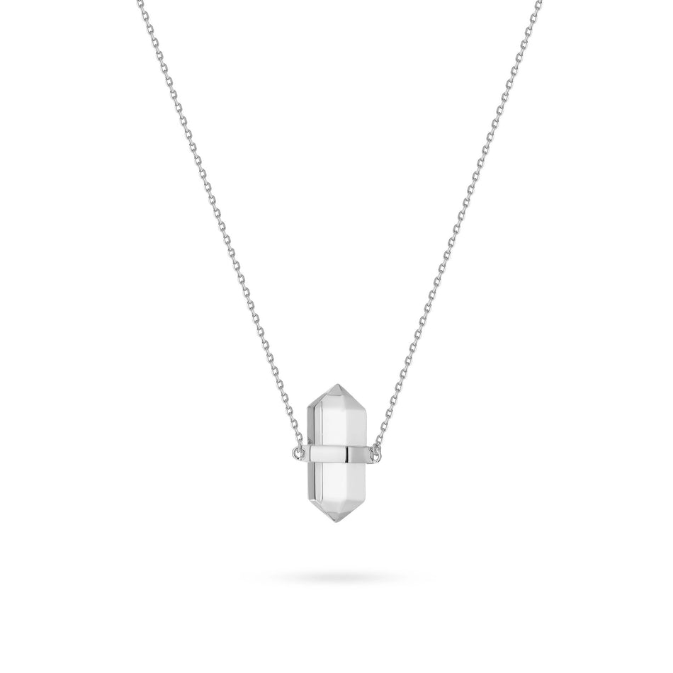 Strieborný náhrdelník s kryštálom