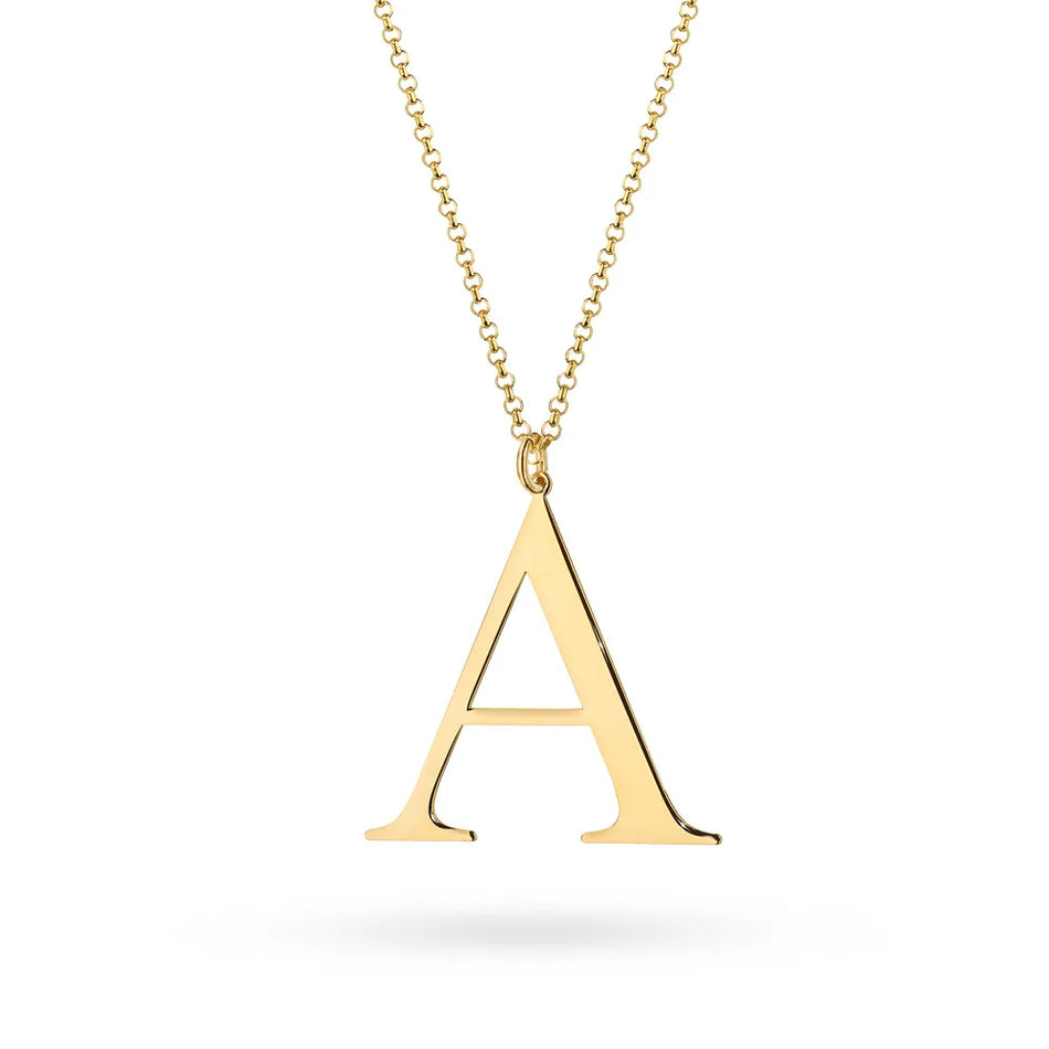 Gold-plated Silver Necklace Letter A
