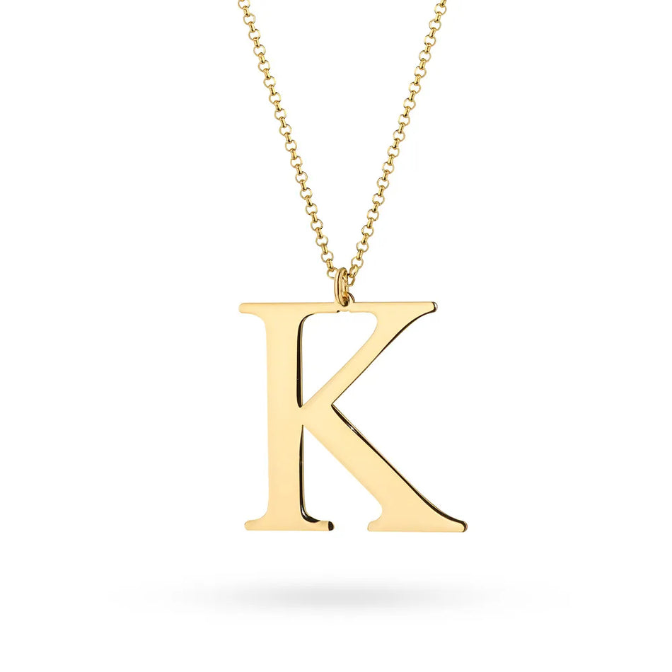 Gold-plated Silver Necklace Letter K