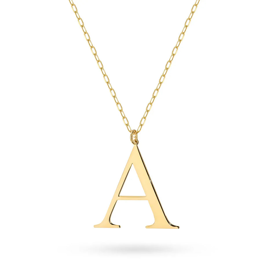 Gold-plated Silver Necklace Letter A