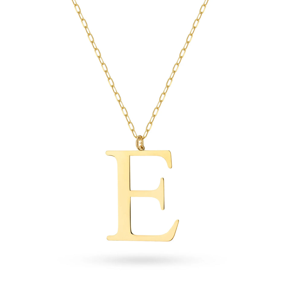 Gold-plated Silver Necklace Letter E