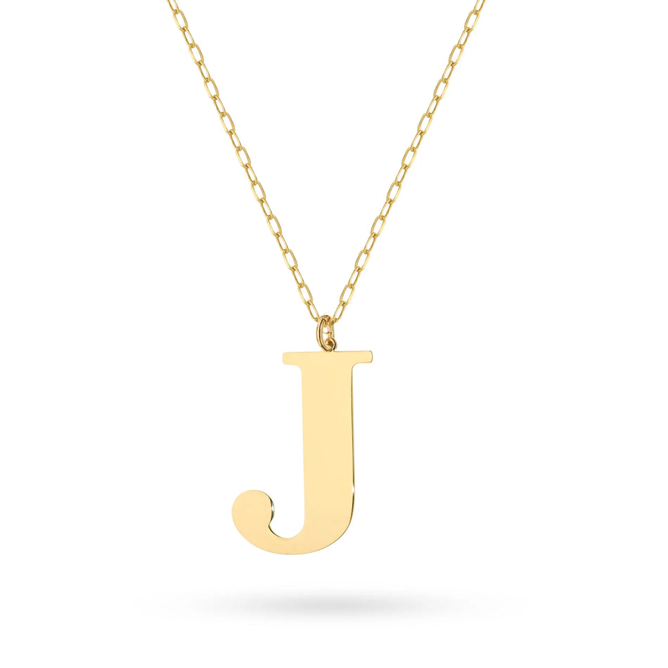 Gold-plated Silver Necklace Letter J