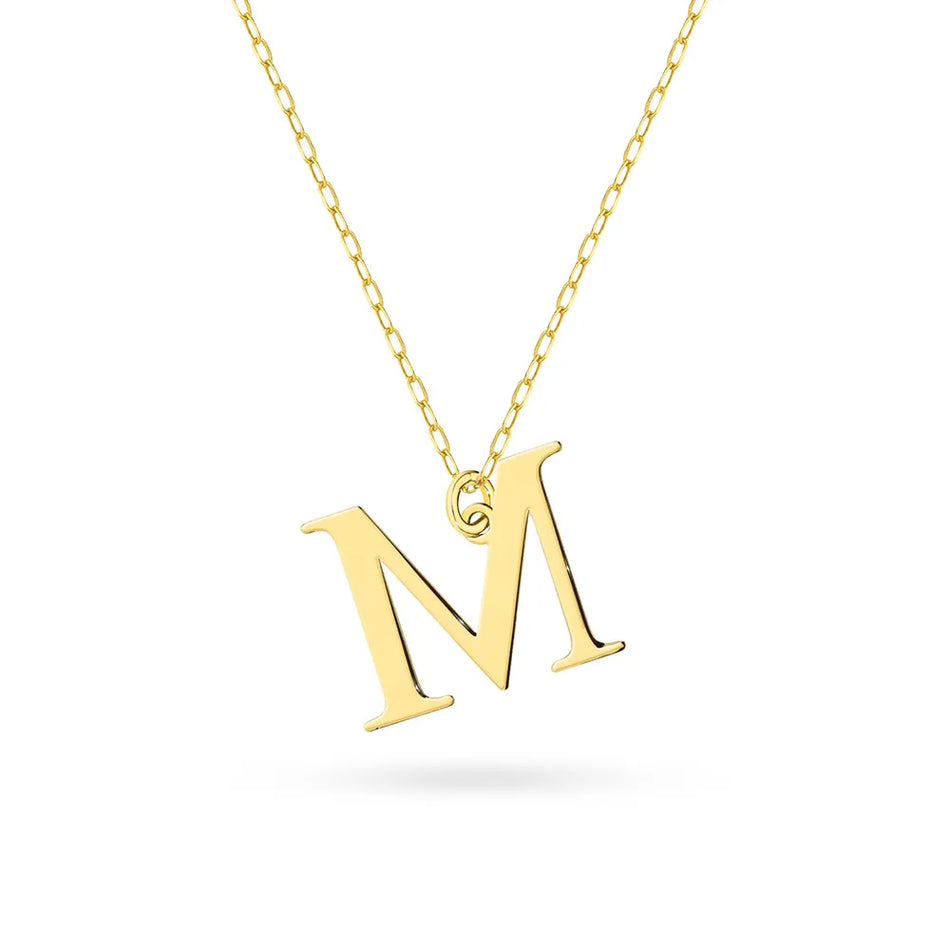 Gold-plated Silver Necklace Letter M