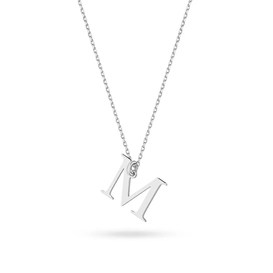 Silver Necklace Letter M