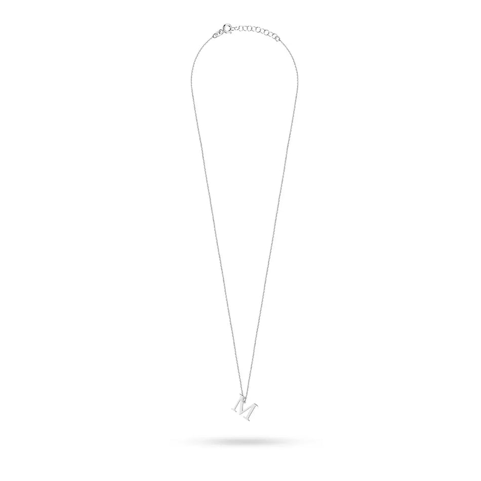 Silver Necklace Letter M