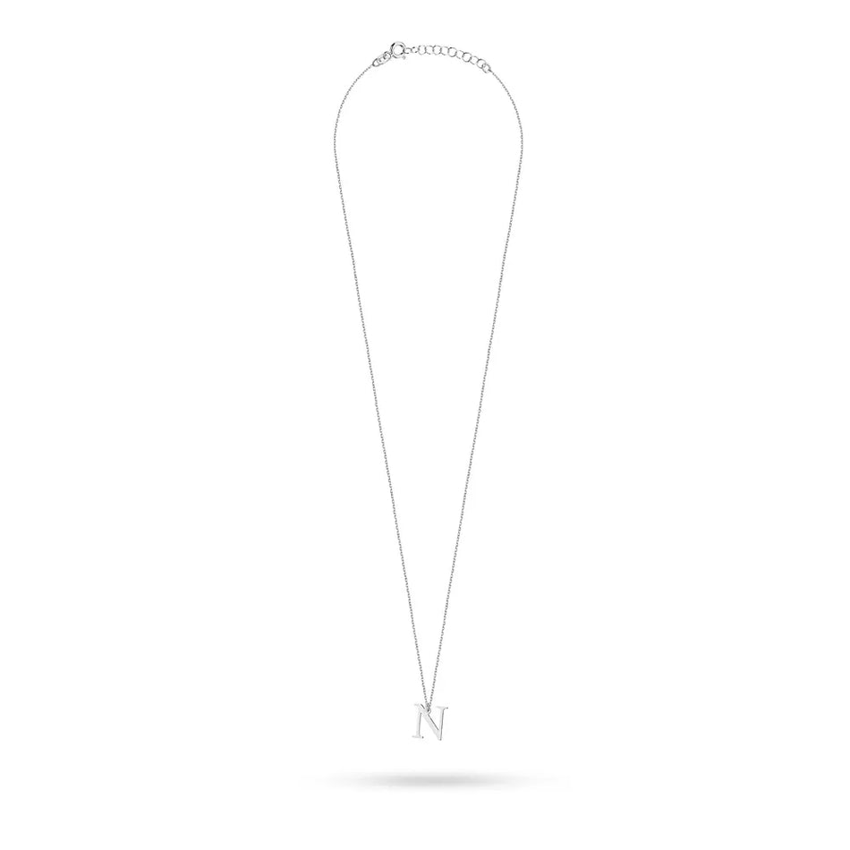 Silver Necklace Letter N