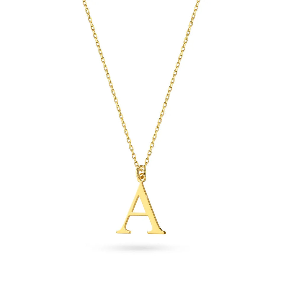 Gold-plated Silver Necklace Letter A