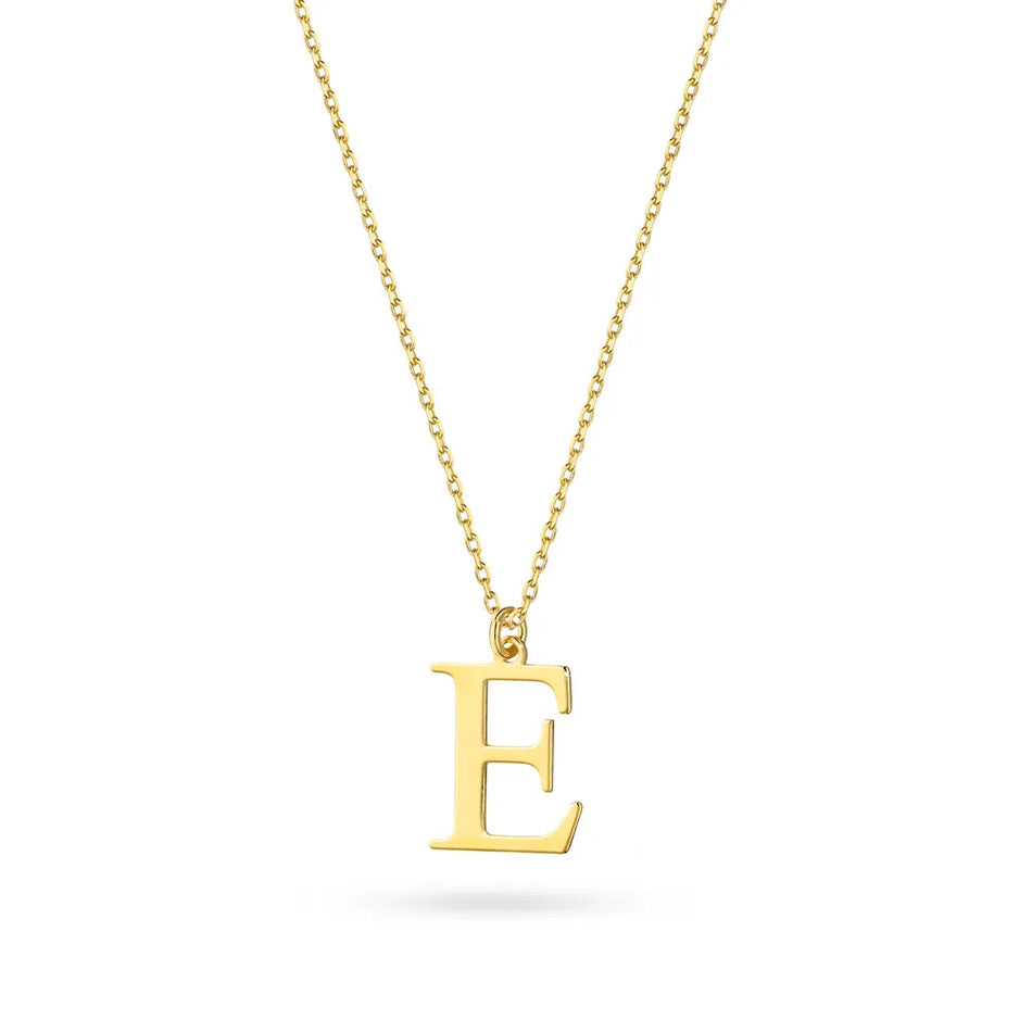 Gold-plated Silver Necklace Letter E