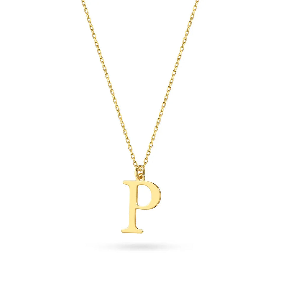 Gold-plated Silver Necklace Letter P