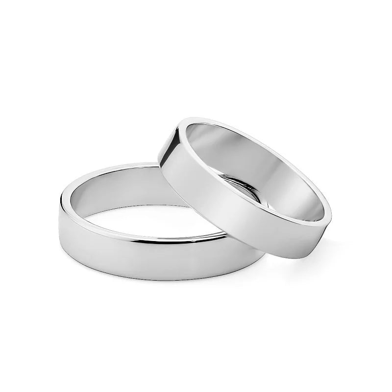 Classic Flat Gold Wedding Bands Rings 4mm