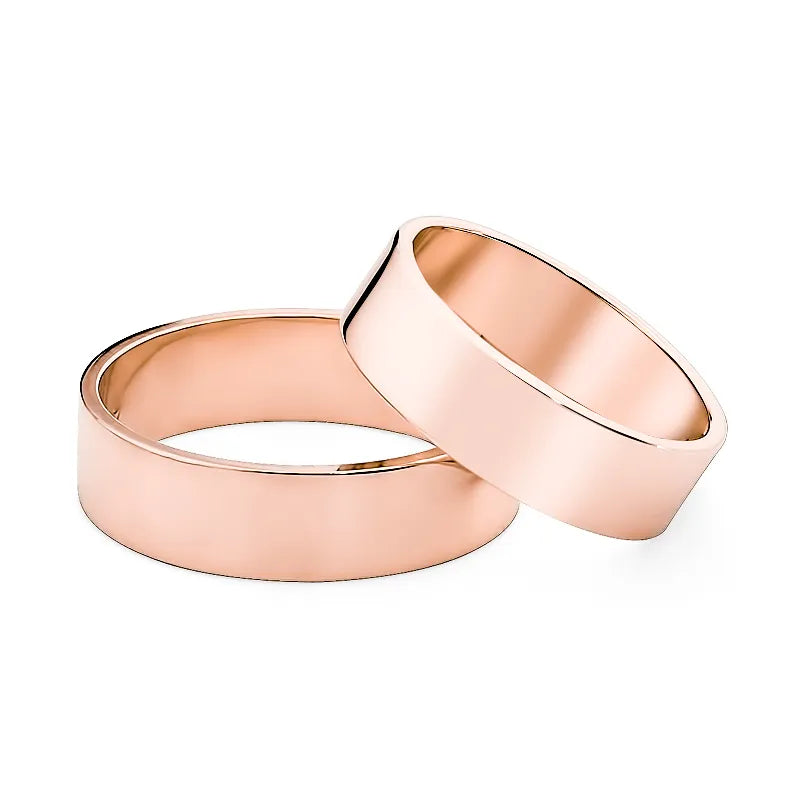 Klasické ploché zlaté svadobné obrúčky 6mm