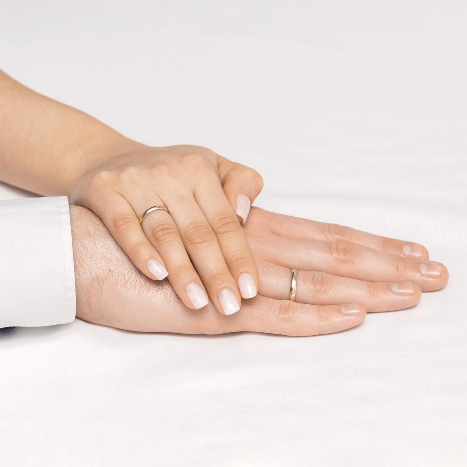 Klasické polguľaté zlaté svadobné obrúčky 3mm