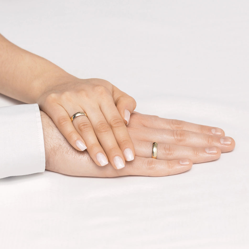 Klasické polguľaté zlaté svadobné obrúčky 5mm