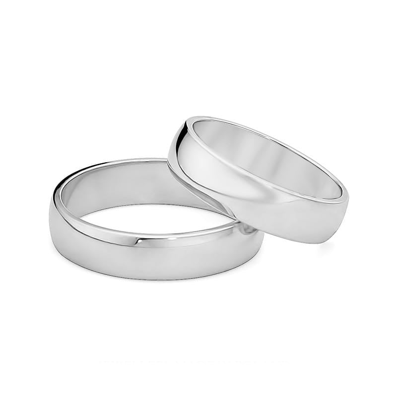 Klasické mierne zaoblené zlaté svadobné obrúčky prstene 5mm