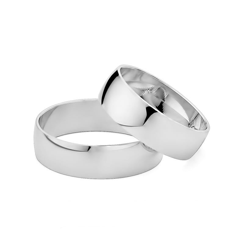 Klasické mierne zaoblené zlaté svadobné obrúčky prstene 6mm