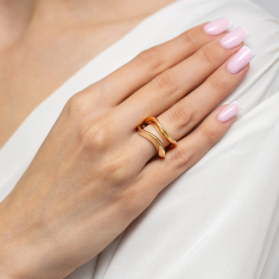 Prsteň hladká vlna zo zlata