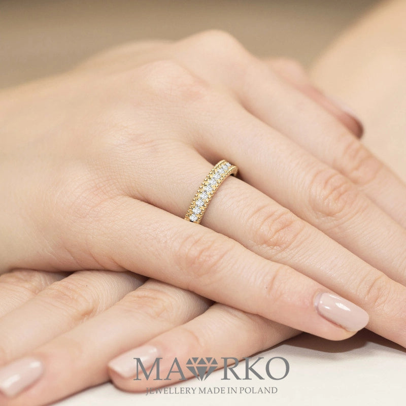 Zlatá sada prsteňov s 15 diamantmi 0,02 ct