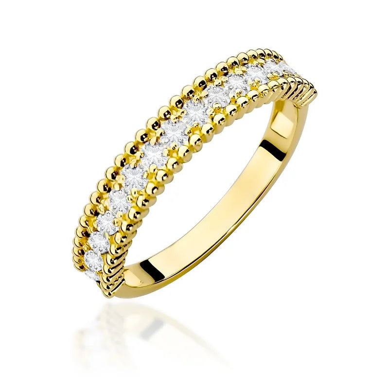 Gold Ring Set with 15 0.02ct Diamonds