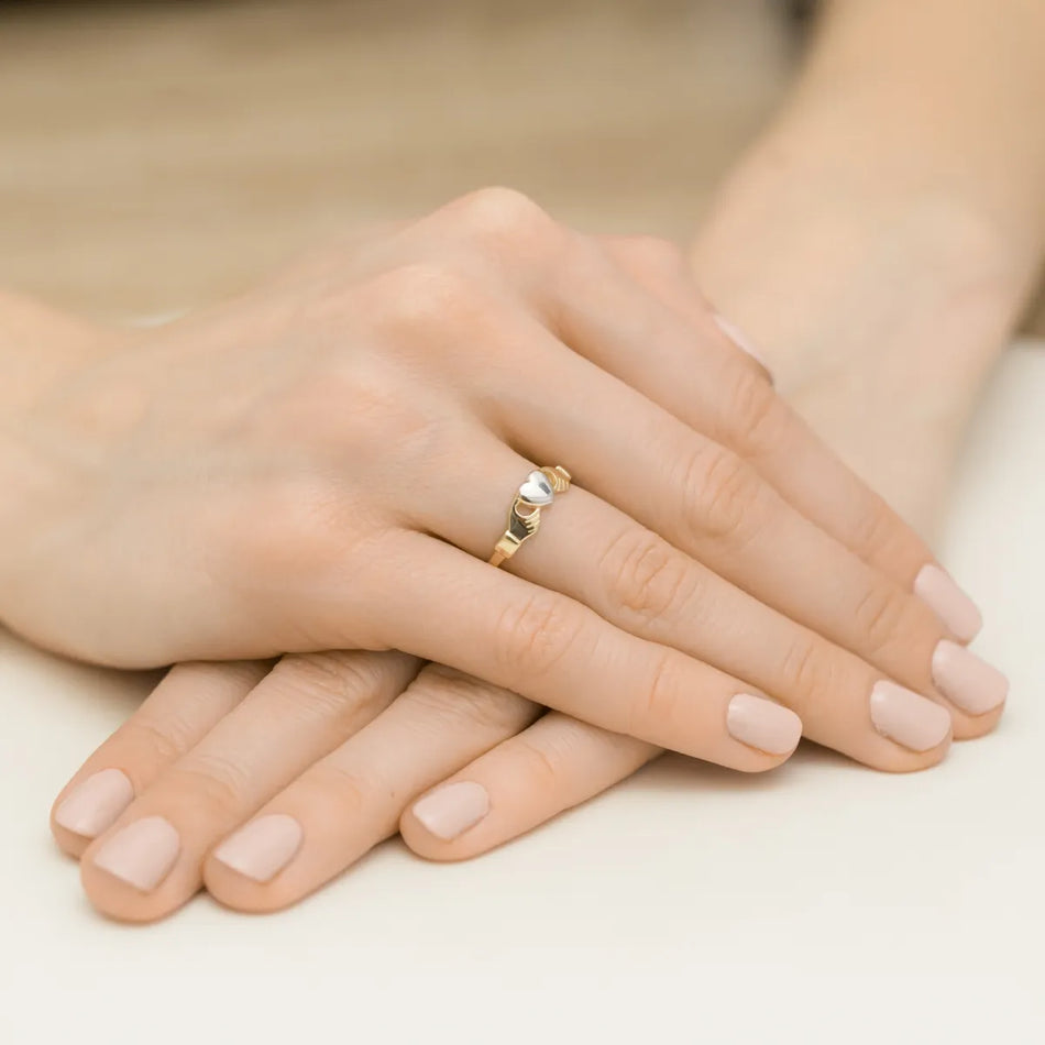Gold Ring Heart in Hands
