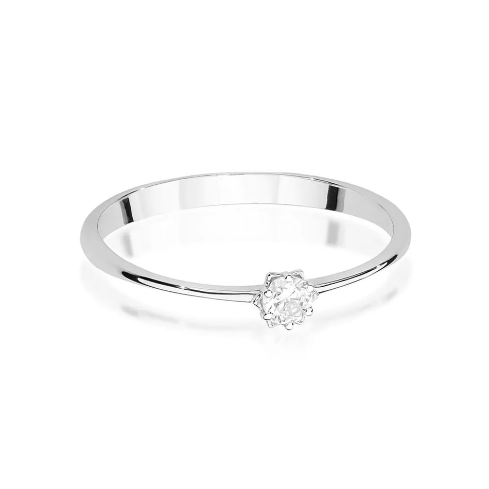 Zlatý prsteň s diamantom 0,10 ct