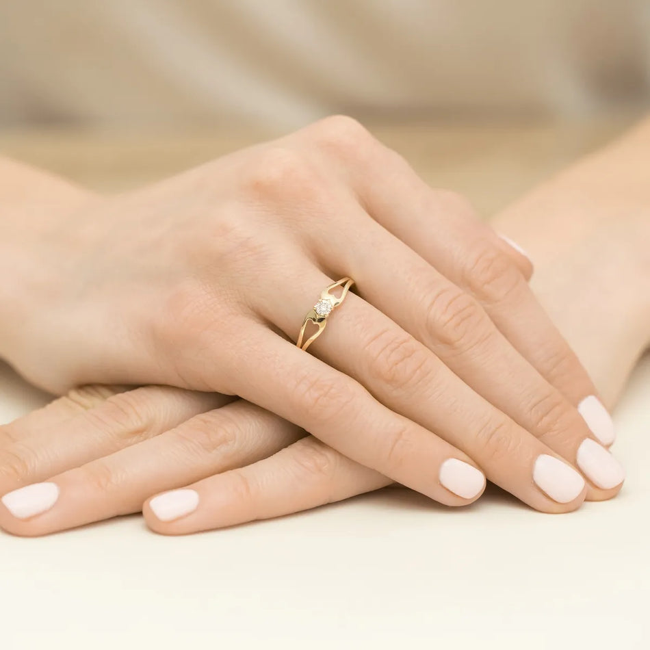 Gold Ring with 0.03ct Diamond