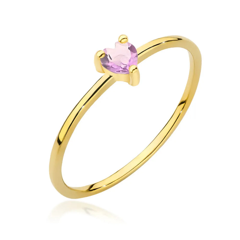 Gold Ring with 0.10ct Amethyst