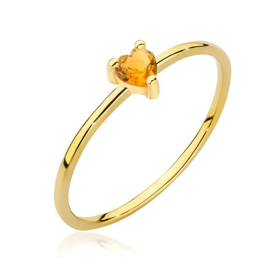 Gold Ring with 0.10ct Citrin
