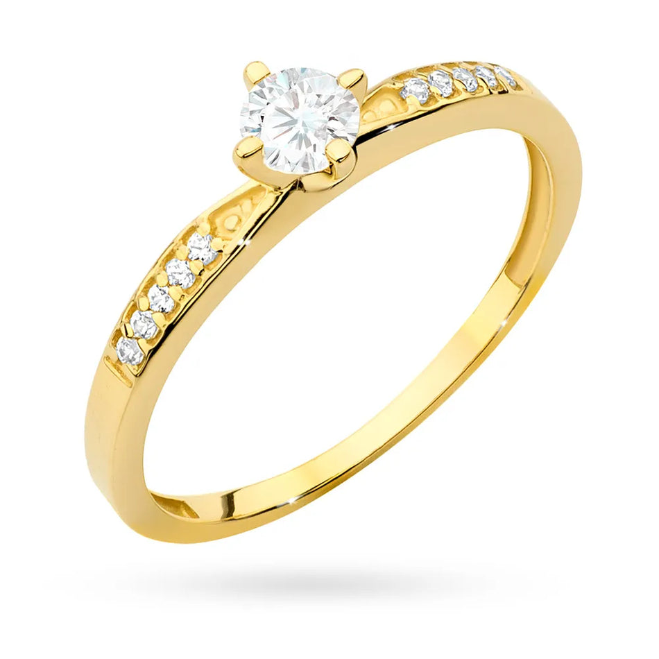 Gold Ring with Zirconia