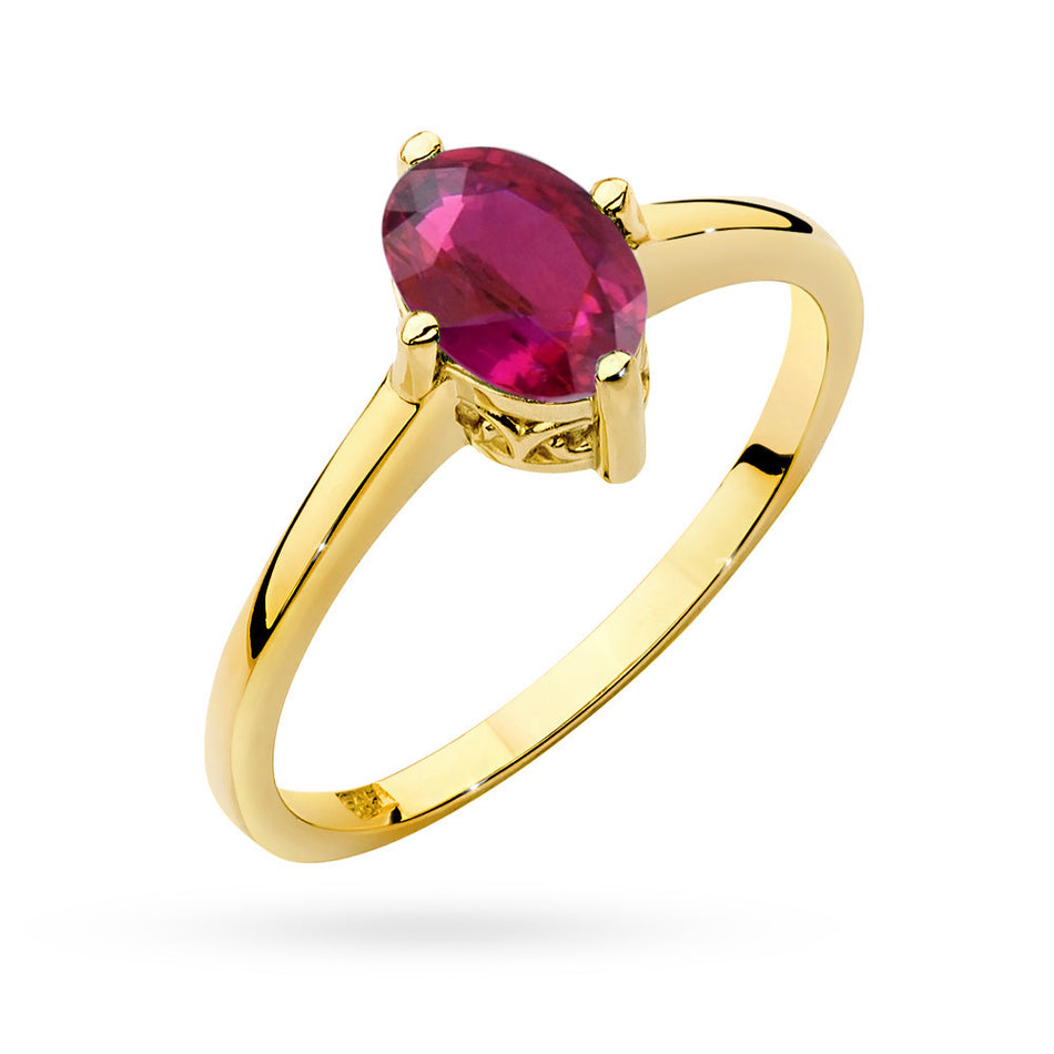 Gold Ring with 1.00ct Ruby