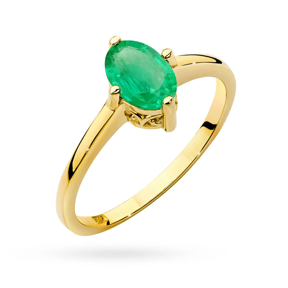 Gold Ring with 0.80ct Emerald