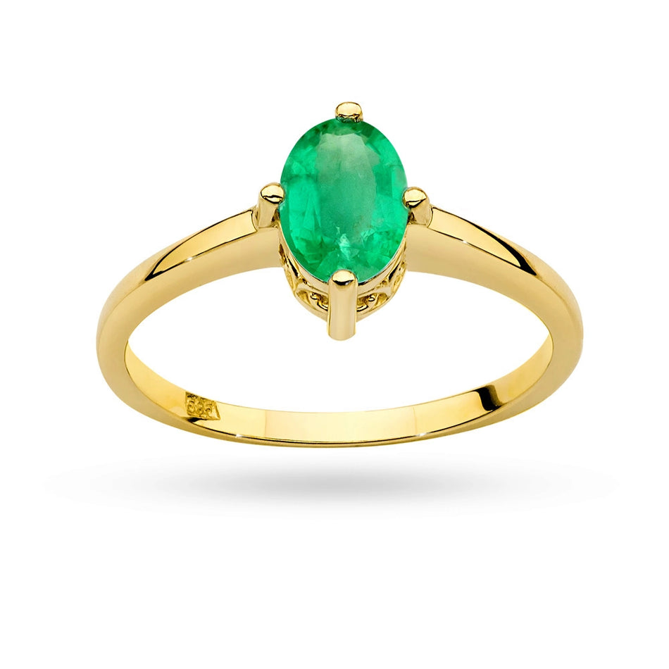 Gold Ring with 0.80ct Emerald