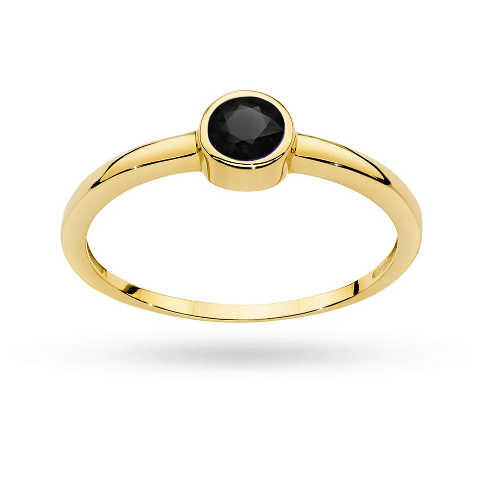 Gold Ring with 0.30ct Black diamond