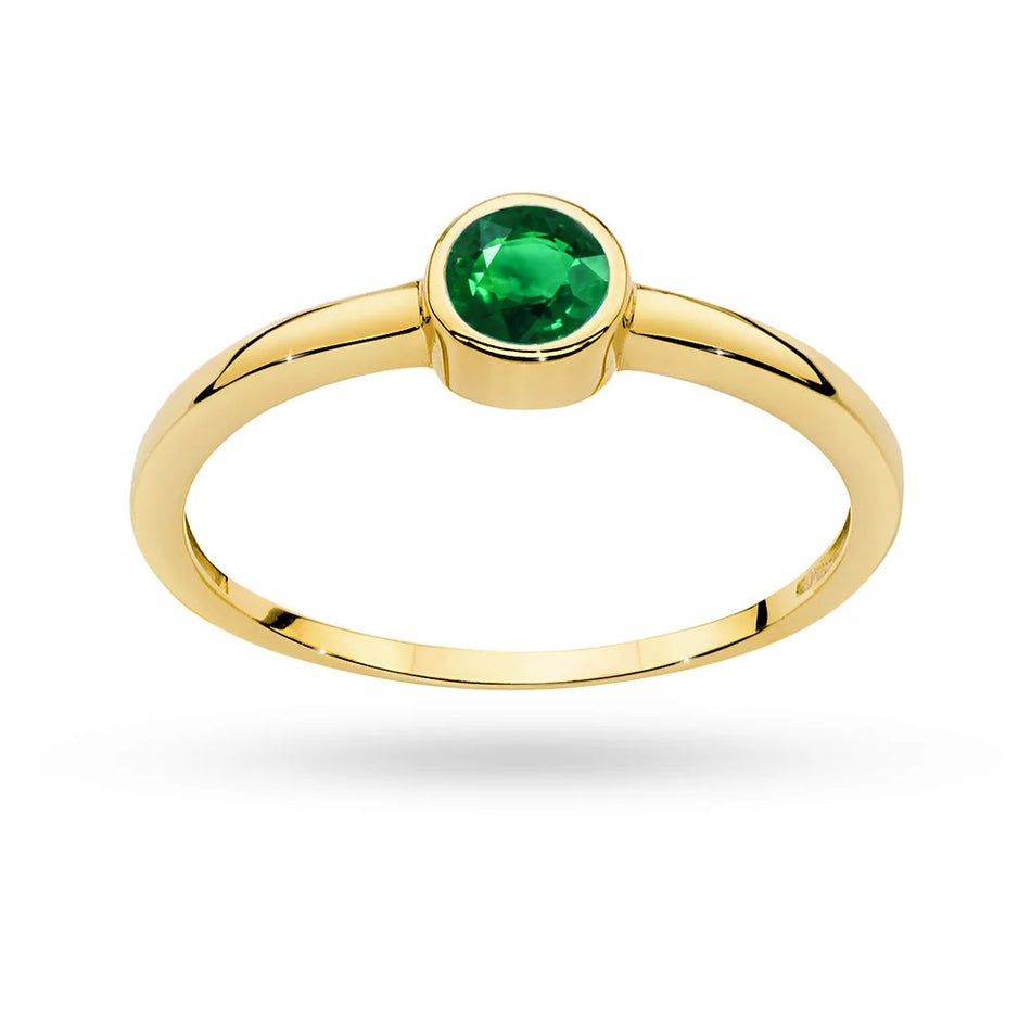 Gold Ring with 0.30ct Emerald