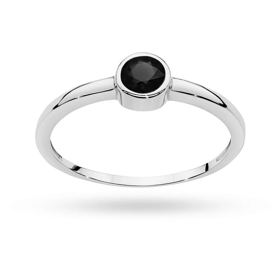 Gold Ring with 0.30ct Black diamond