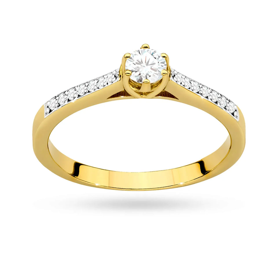 Gold Ring with 0.20ct and 0.092ct Diamonds