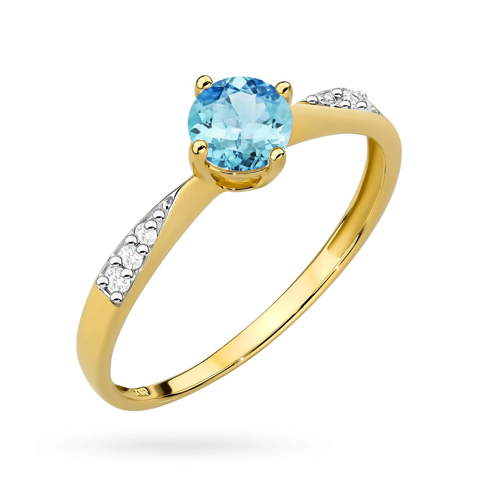 Gold Ring with 0.50ct Topaz and 0.068ct Diamonds