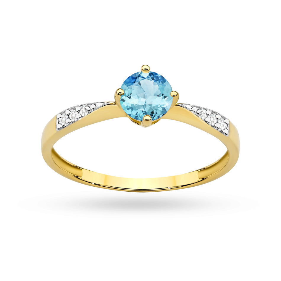 Gold Ring with 0.50ct Topaz and 0.068ct Diamonds
