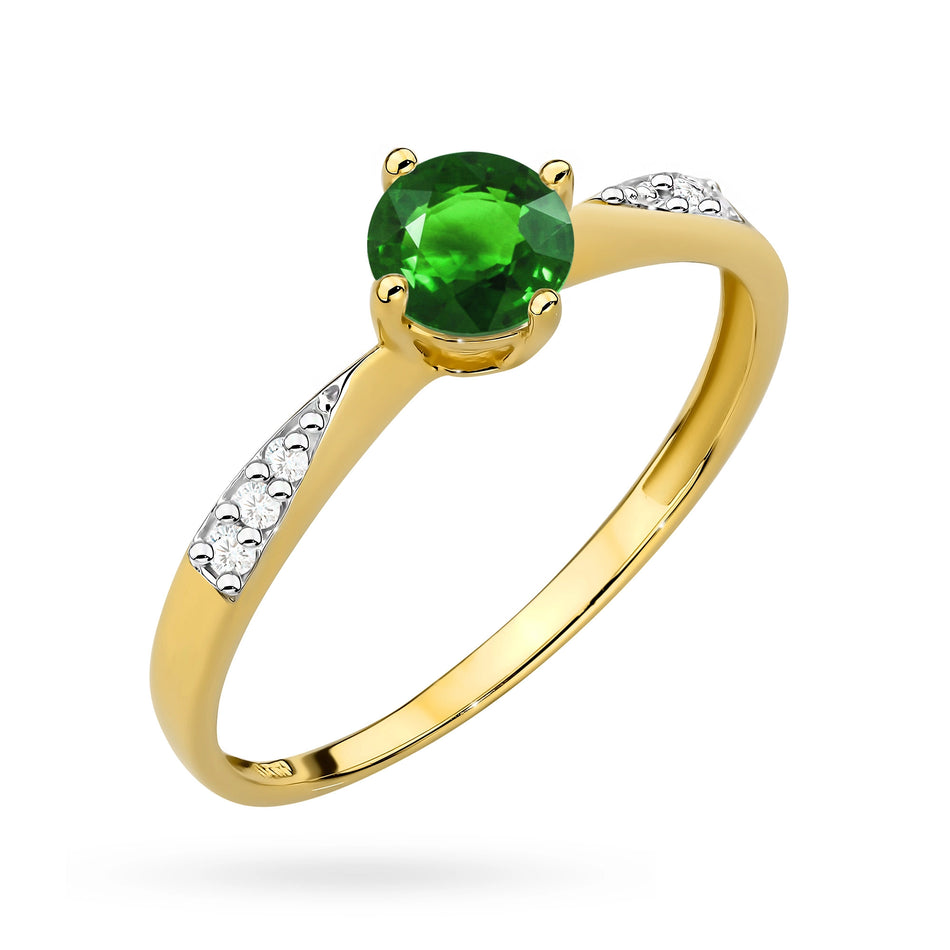 Gold Ring with Green Zirconia