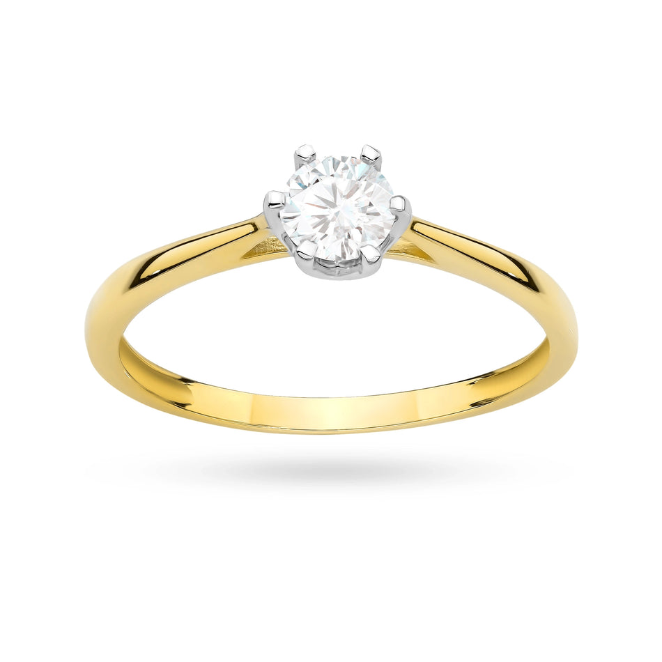Gold Ring with Zirconia