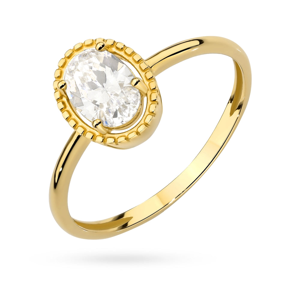 Gold Ring with Zirconia