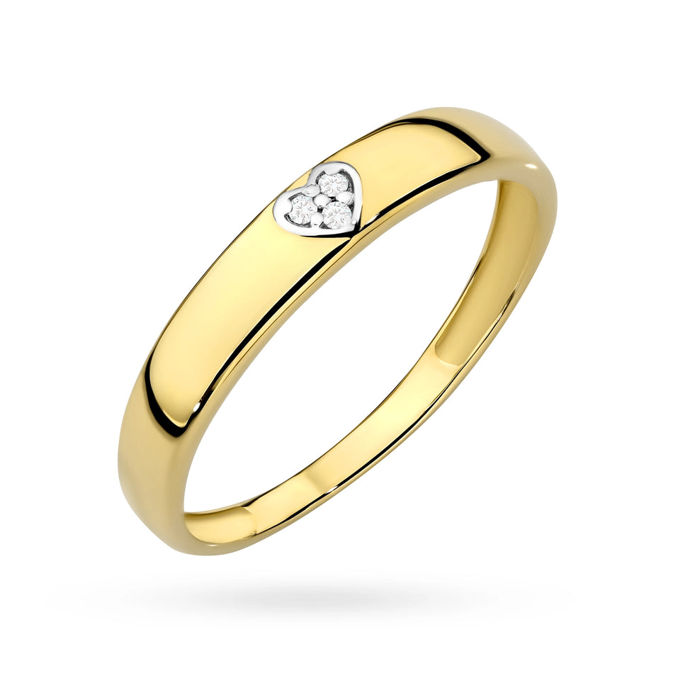 Gold Ring with Zirconia Heart